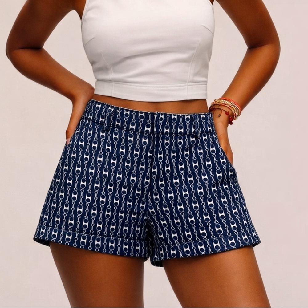 NY&C Chinco Shorts Blue and White 2 - Picture 7 of 8